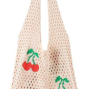 Crochet Tote Bag Mesh Beach Bag Fairycore Hobo Women's Shoulder Purse